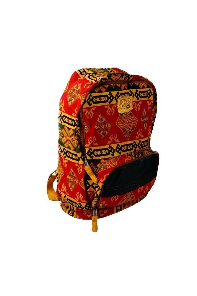 Kırmızı Etnik Kilim Desen Tasarım Unisex Sırt Çantası-4025