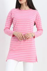 Çizgili Tunik Pembe - 11313.1567.