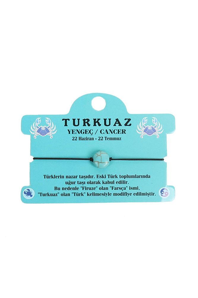 Turkuaz Doğal Taş Yengeç Cancer Burç Bileklik