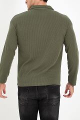 Polo Yaka Uzun Kol Erkek Sweatshirt Haki - 20127.1874.