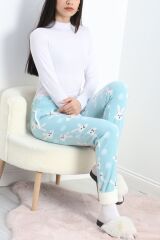 Paçası Peluşlu Polar Cepli Pijama Altı Mint - 20581.1287.