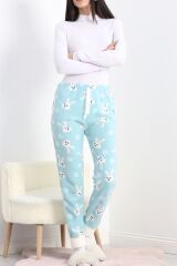 Paçası Peluşlu Polar Cepli Pijama Altı Mint - 20581.1287.