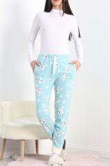 Paçası Peluşlu Polar Cepli Pijama Altı Mint - 20581.1287.