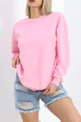 Bisiklet Yaka Sweat Pembe - 3042.275.