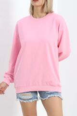 Bisiklet Yaka Sweat Pembe - 3042.275.