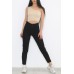 Contalı Mom Jeans Siyah - 2411.392.