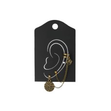 Obje Detay Zincir Ear Cuff Küpe Etnik Kuş Çiçek