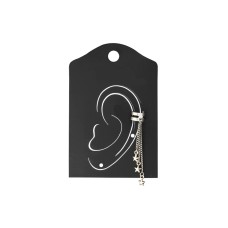 Yıldız Sallantılı Ear Cuff Küpe Silver Renk