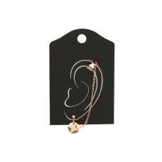 Zincirli Ear Cuff Obje Küpe Roze Renk Pul