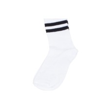Beyaz Siyah Çizgili Tasarım Soket Çorap 36-42