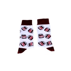 Beyaz Çikolata Tasarım Unisex Soket Çorap 36-42