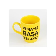 Kt-sarı Fenayız Başa Belayız Tasarım Seramik Kupa