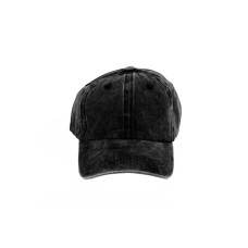 Eskitme Siyah Yıkanabilir Kumaş Unisex Şapka-cap