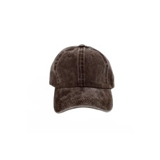 Eskitme Kahverengi Yıkanabilir Kumaş Unisex Şapka-cap