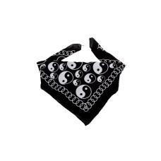 Siyah Ying Yang Denge Tasarım %100pamuk Bandana