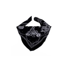 Siyah Etnik Motosiklet Tasarım %100pamuk Bandana