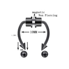 Siyah Cerrahi Çelik Fake Septum Piercing Manyetik Piercing