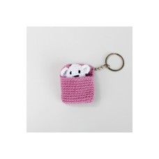 Pembe Çanta Içinde Ayıcık Tasarım El Yapımı Amigurumi Anahtarlık